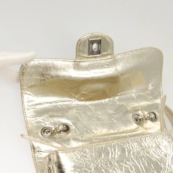 CHANEL Matelasse Chain Shoulder Bag Leather Gold Tone CC Auth 118280V - Picture 10 of 14